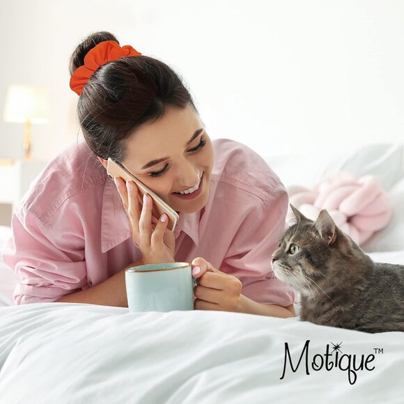 Set of 2 Soft Cotton Black Scrunchies - Gentle & Stretchy Hair Accessories - Picture 2 of 5